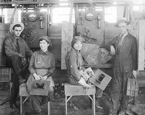 Electric Welders at Hog Island about 1918